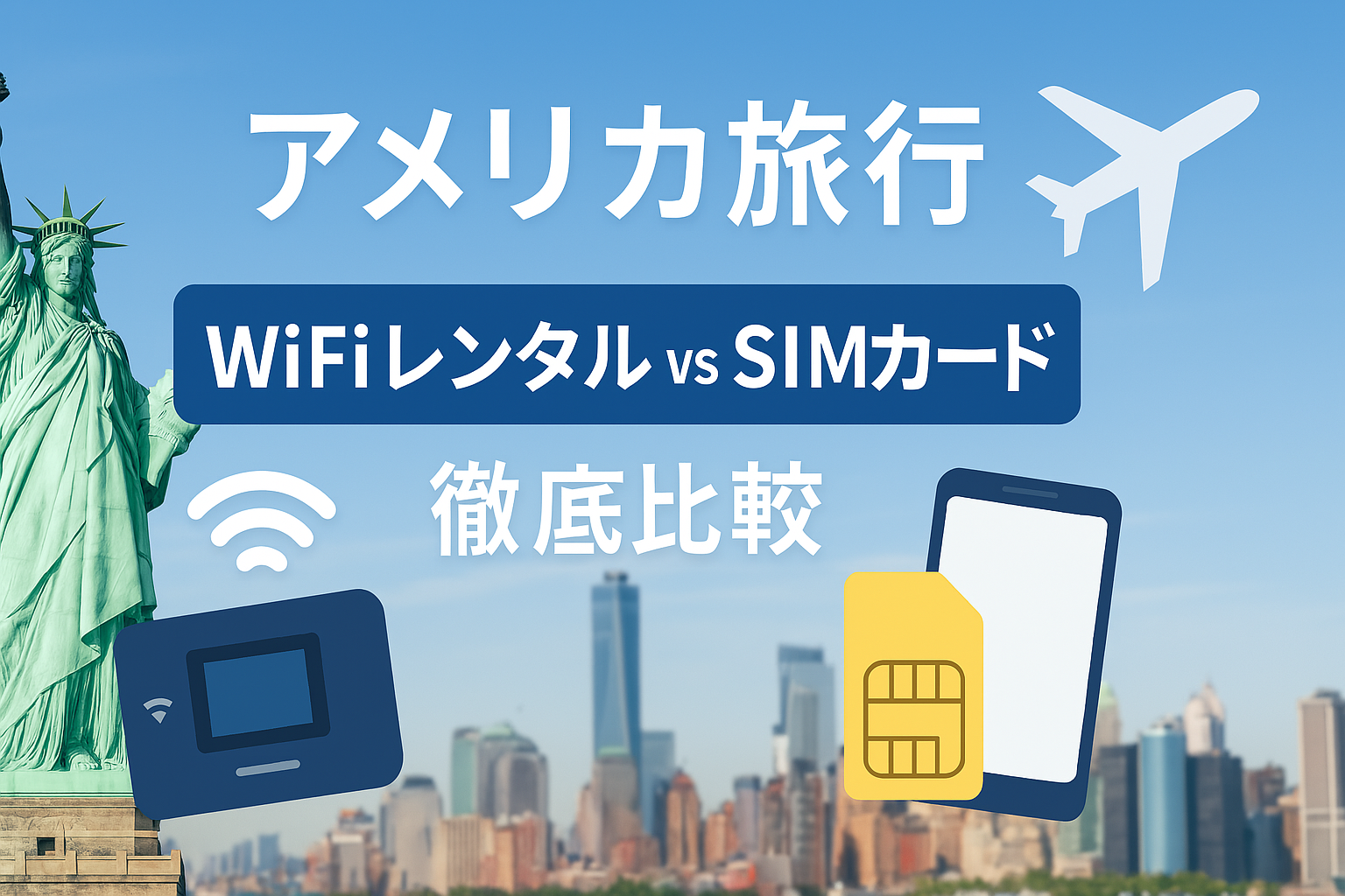 アメリカ旅行WiFiレンタルvsSIMカード徹底比較